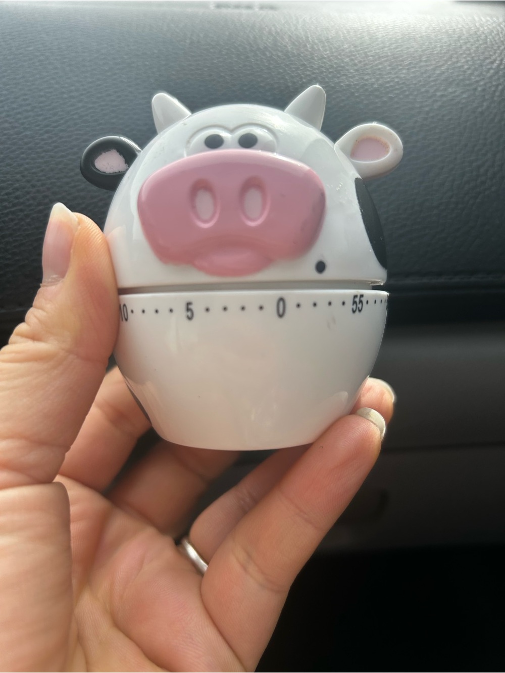 Cute Cow Timer for cooking - White & Pink